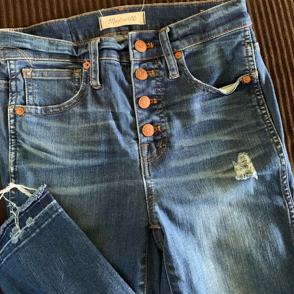 MADEWELL High Rise Distressed Jeans - Picture 4 of 6